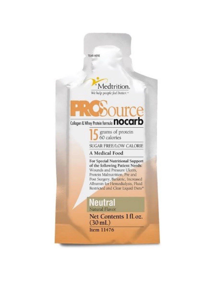 ProSource NoCarb Protein Supplement, Neutral Flavor, 1 Ounce Packets, 100 Count