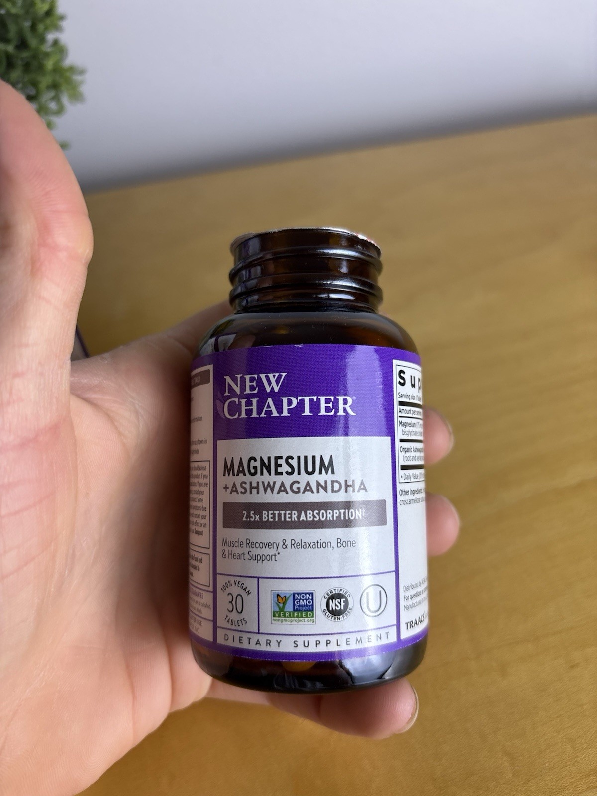 New Chapter Magnesium + Ashwagandha Bone & Joint Vegan Non-GMO 30 Tabs Exp 06/27