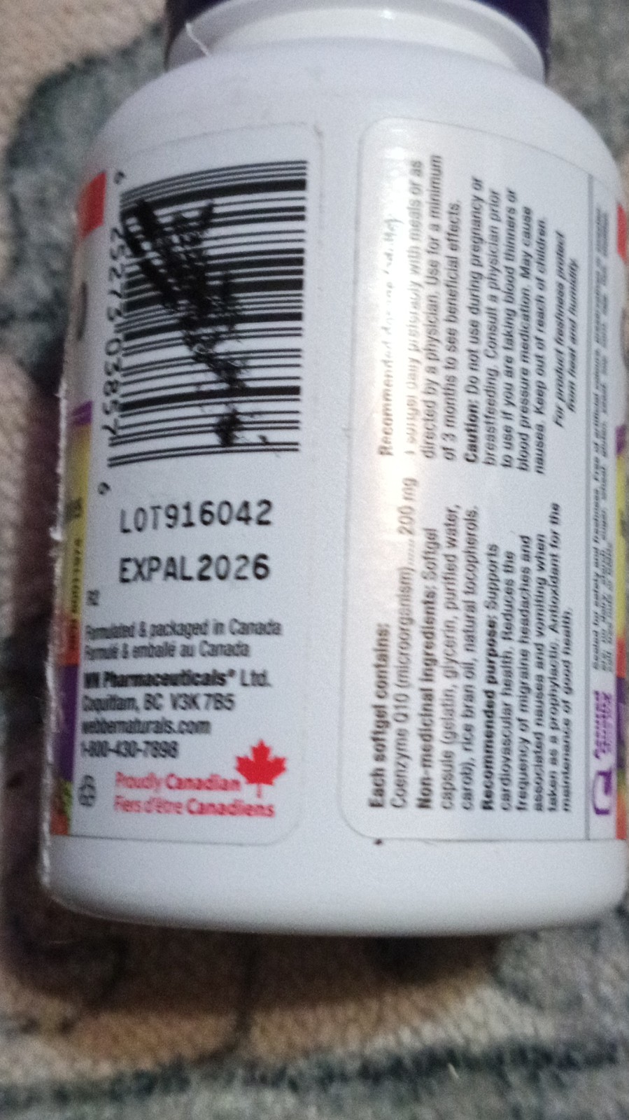 4-PK Variety Natrol Melatonin, Webber Naturals CoQ10, Hylands Leg Cramps Tablets