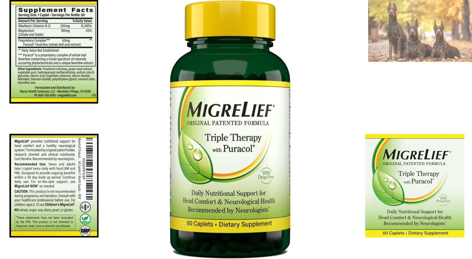 60 Caplets of Triple Therapy with Puracol – Enhanced Migraine Support