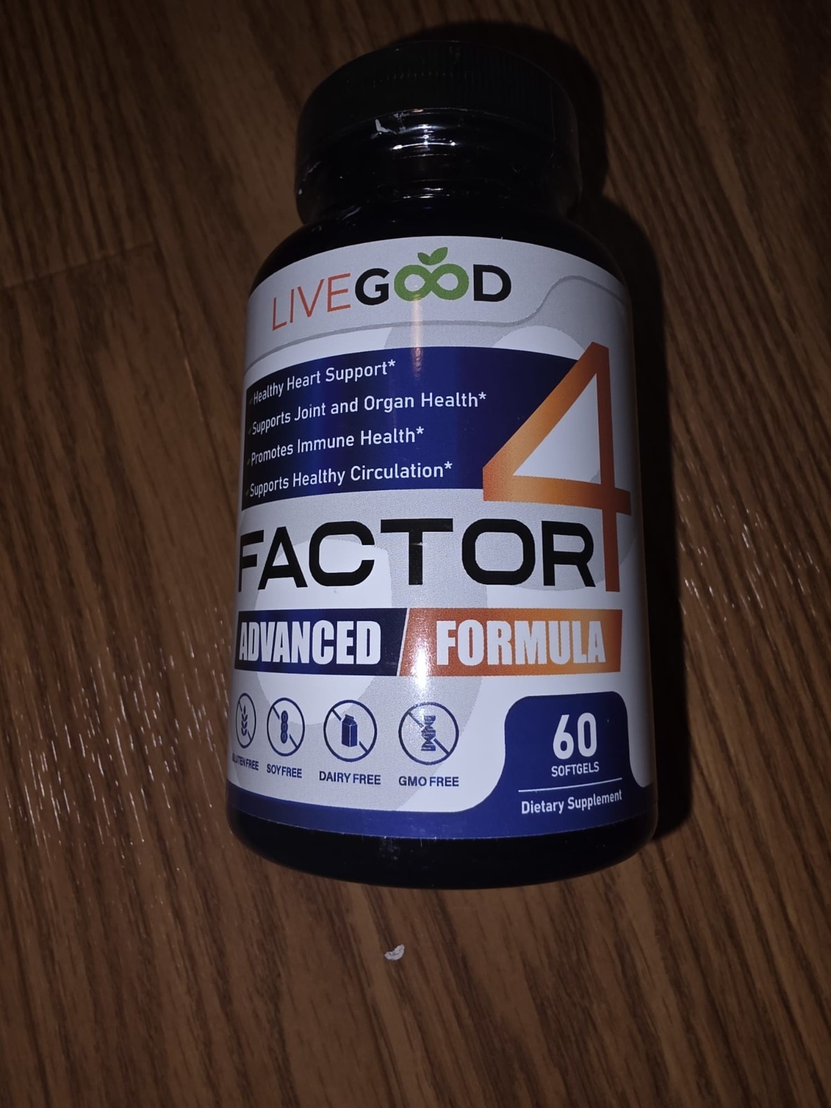 Factor 4 Advanced Formula Fish Oil Turmeric CoQ10 Garlic Anti-Inflammatory 60ct