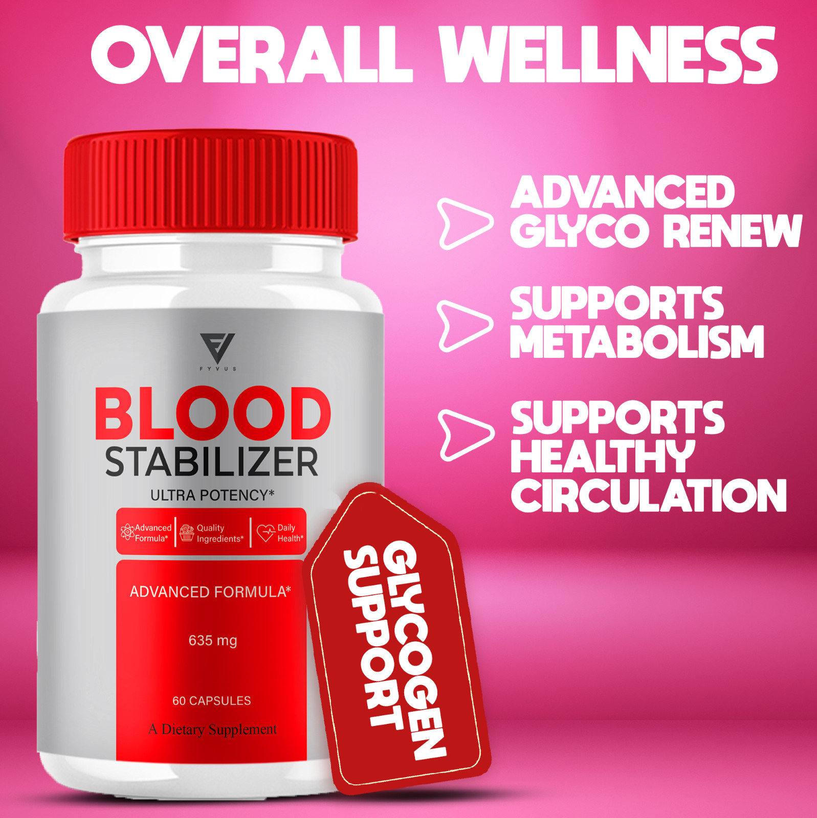 (5 Pack) Blood Stabilizer Support Pills, BloodStabilizer Max (300 Capsules)