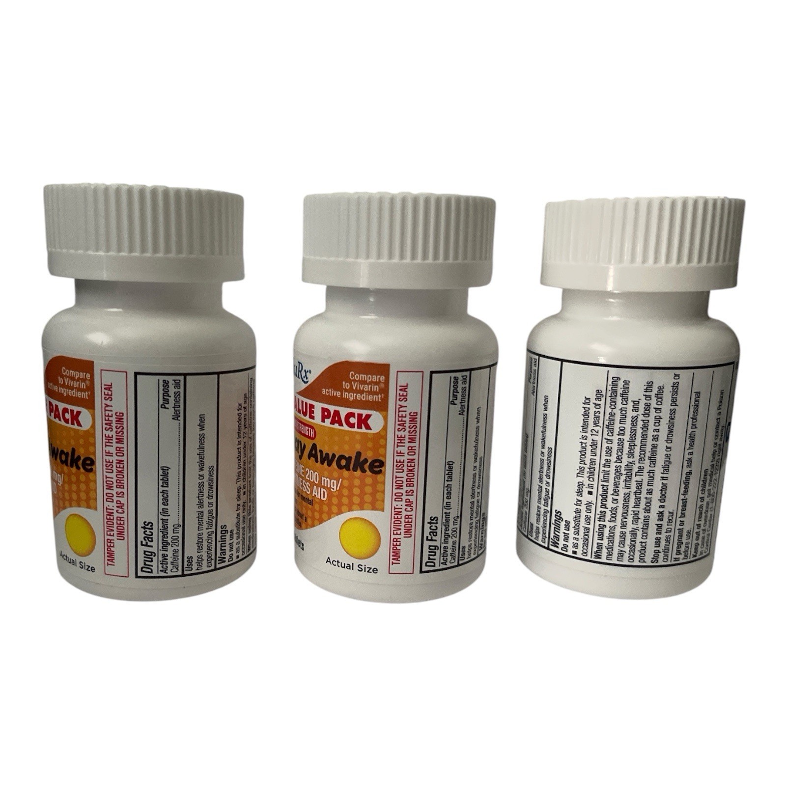 ValuRx Stay Awake 200mg Caffeine Alertness Aid 30 Tablets 3-Pack Exp 01/2028