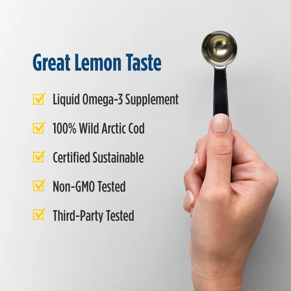 Nordic Naturals Arctic CLO – 100% Wild Cod Liver Oil, Lemon Flavor, 8 Oz