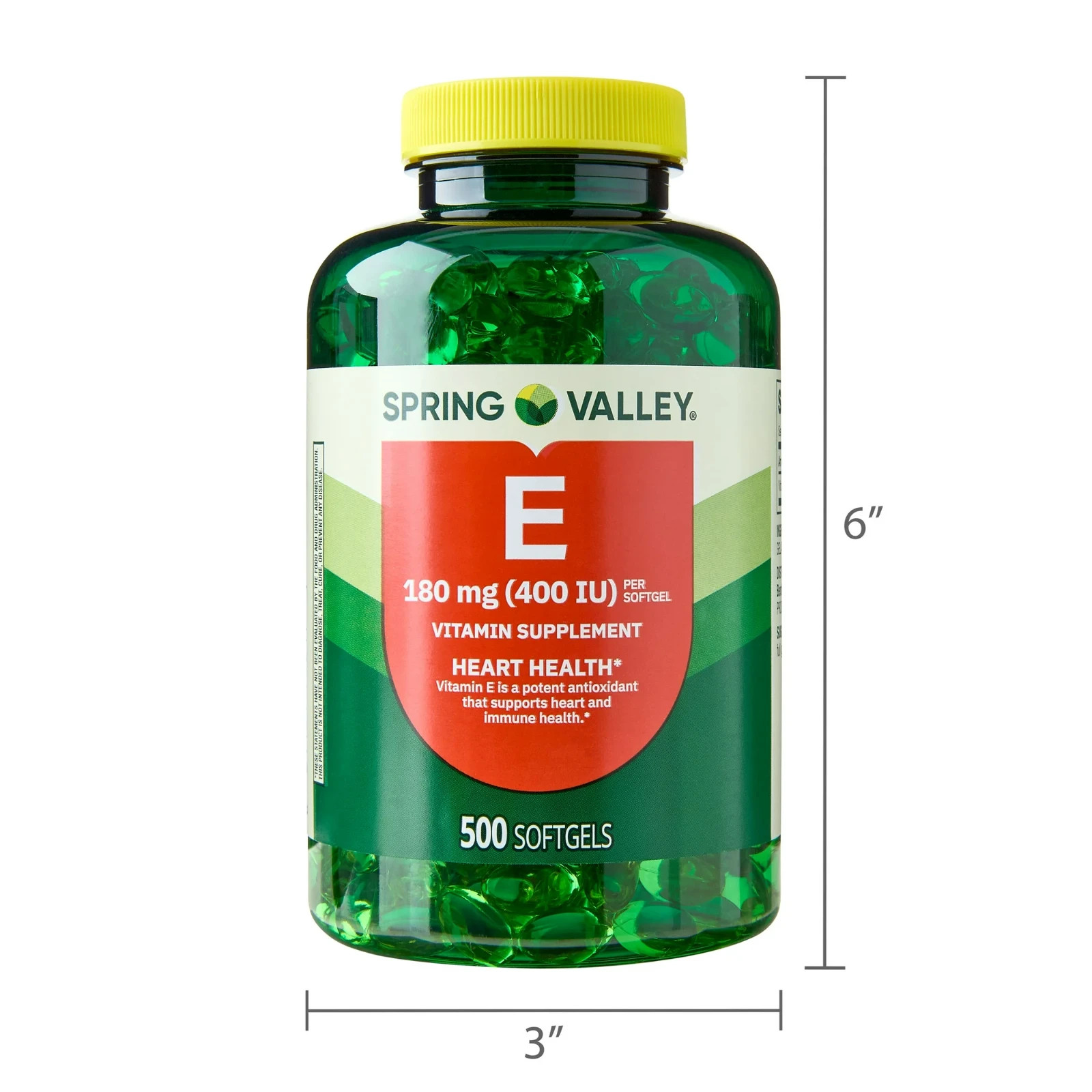 Spring Valley Vitamin E 180 mg (400 IU) Dietary Supplement, 500 Softgels