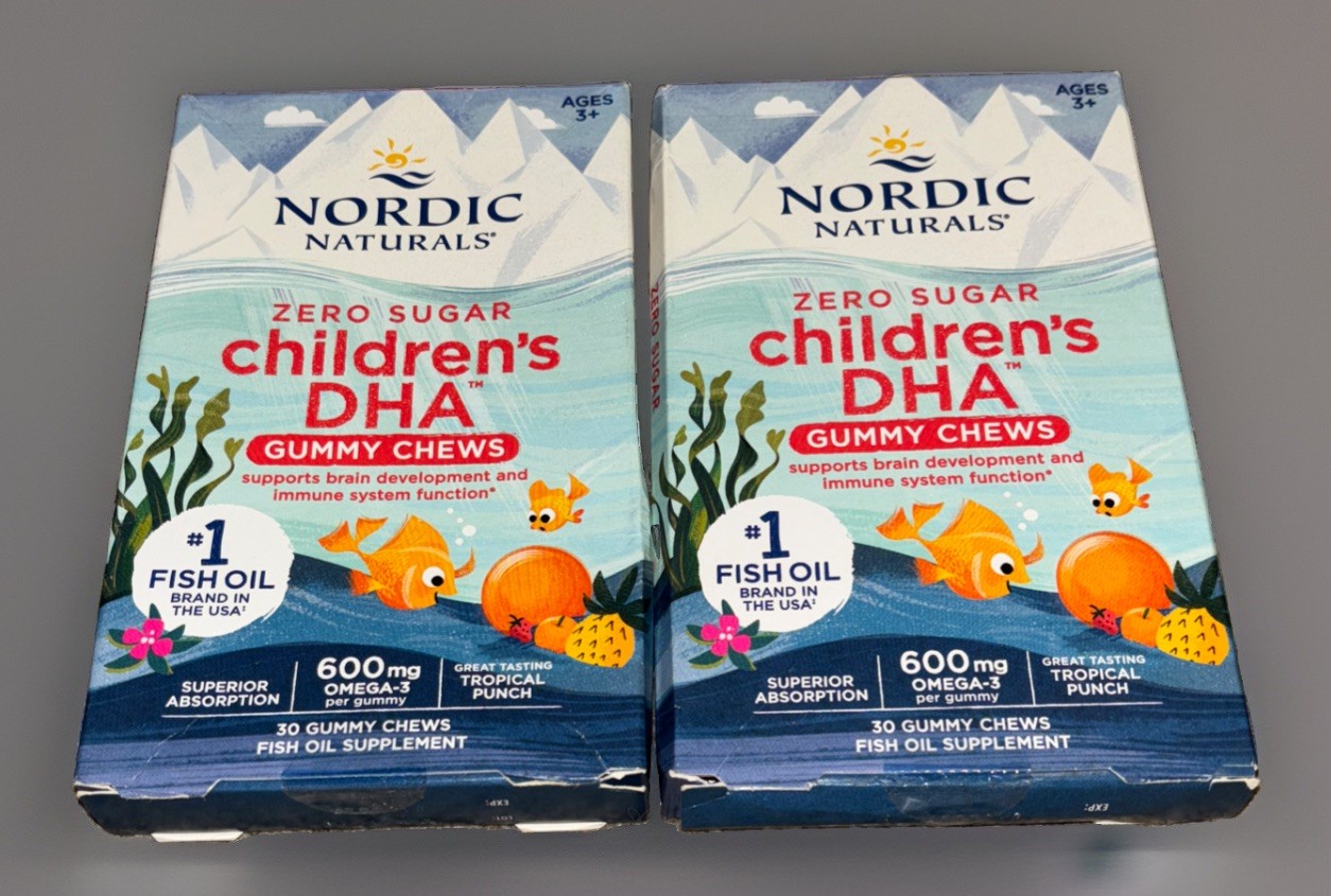 Nordic Naturals Children’s DHA Gummies Tasty Chewable Omega-3s 4 Kids 2 Box 30ct