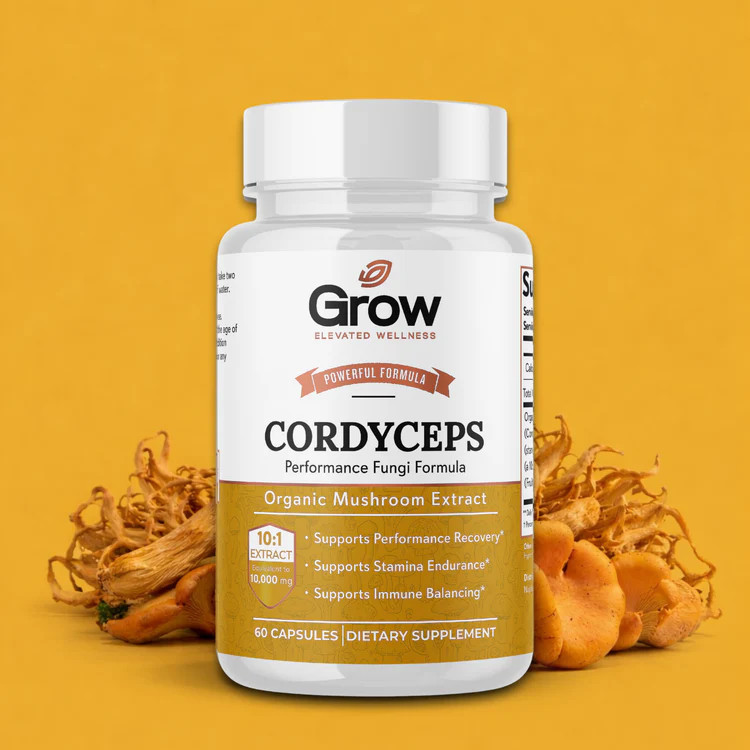 FreshCap Cordyceps Mushroom Extract Powder Organic, Energy Immune Support, 60 CT