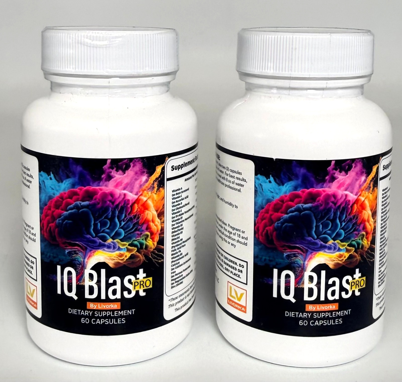 2 Pack Livorka IQ Blast Pro Dietary Supplement – 120 Capsules *EXP 06/2027*