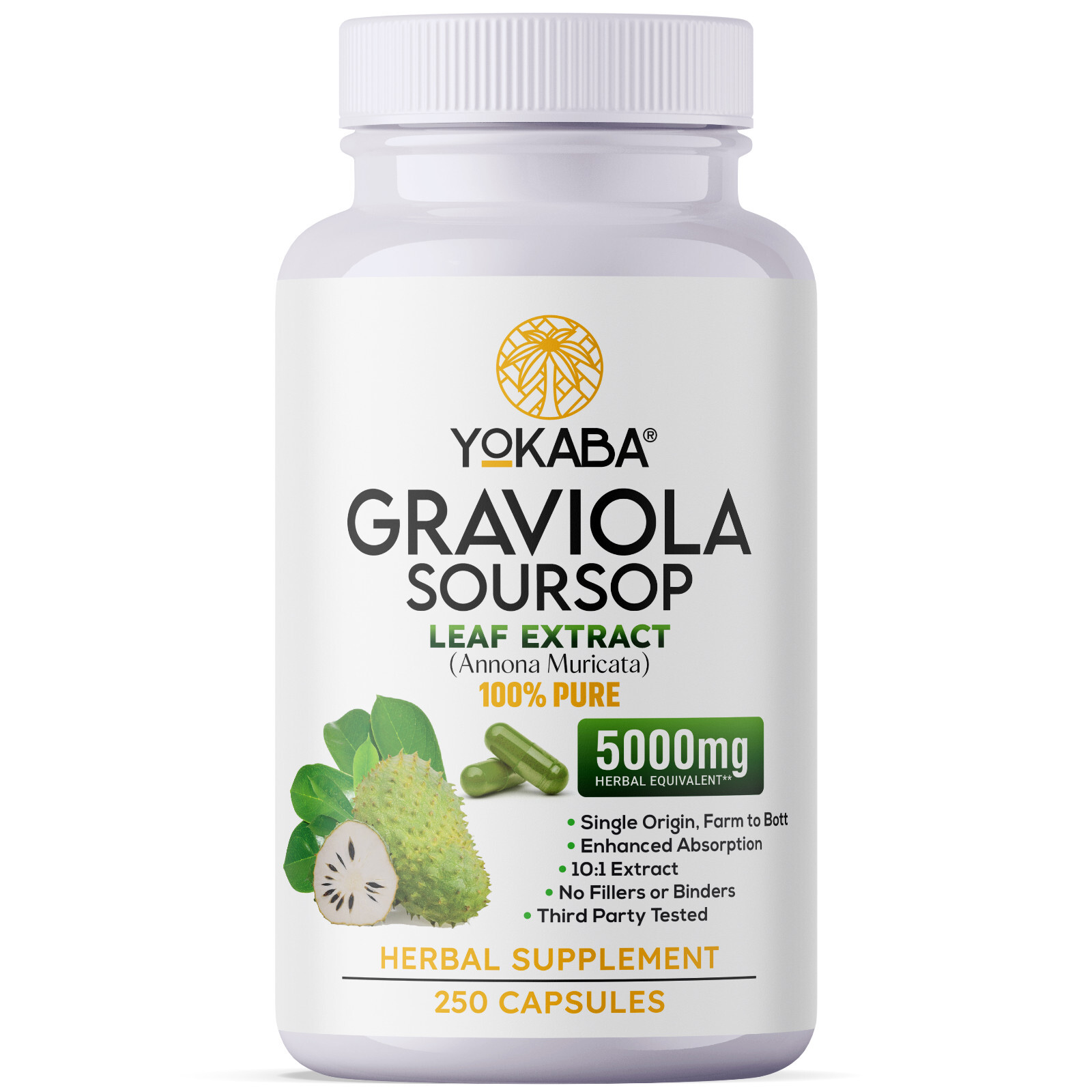 500 Capsules GRAVIOLA SOURSOP Leaf Extract 5000mg Annona Muricata