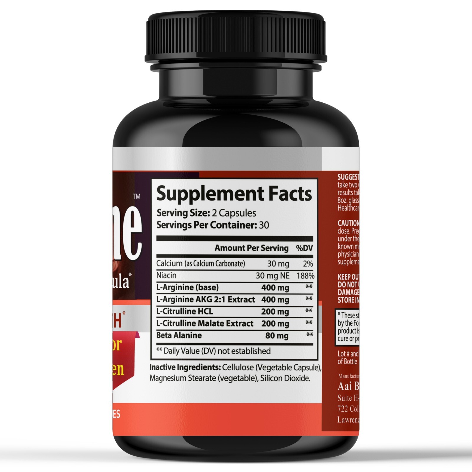L-Arginine Supplement for Enhanced Performance, Testosterone Support- 02/02/2026