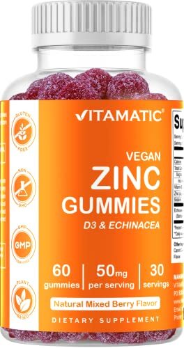 Vitamatic Zinc 50mg Gummies – 60 Vegan Gummies – Gluten Free