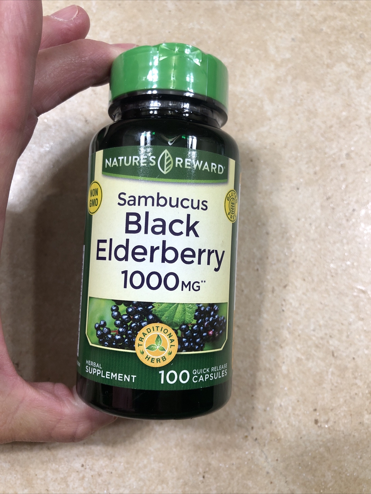 Sambucus Black Elderberry 1000 mg – 100 Capsules –