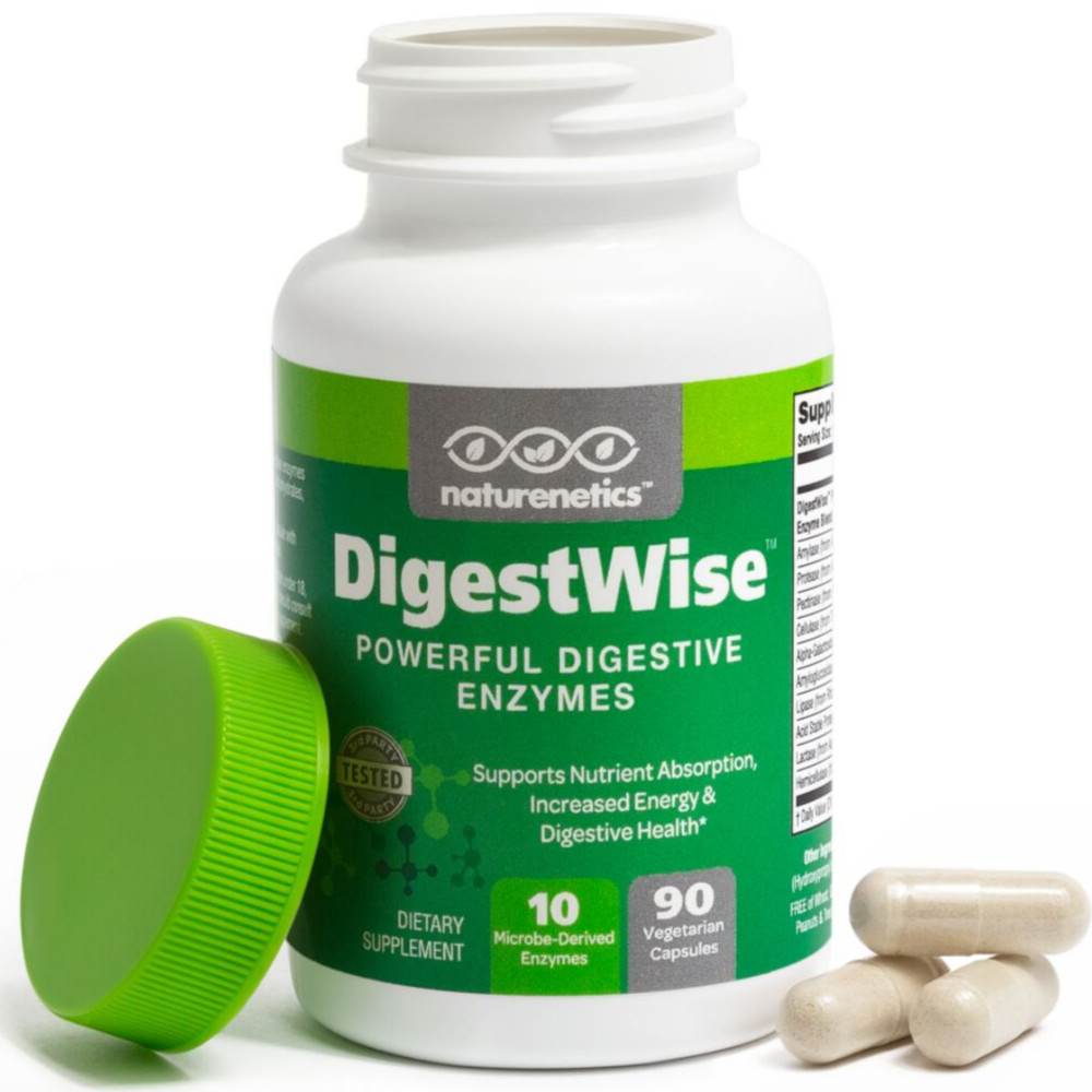 Naturenetics DigestWise – Powerful Digestive Enzymes Proteolytic Vegan – Tested