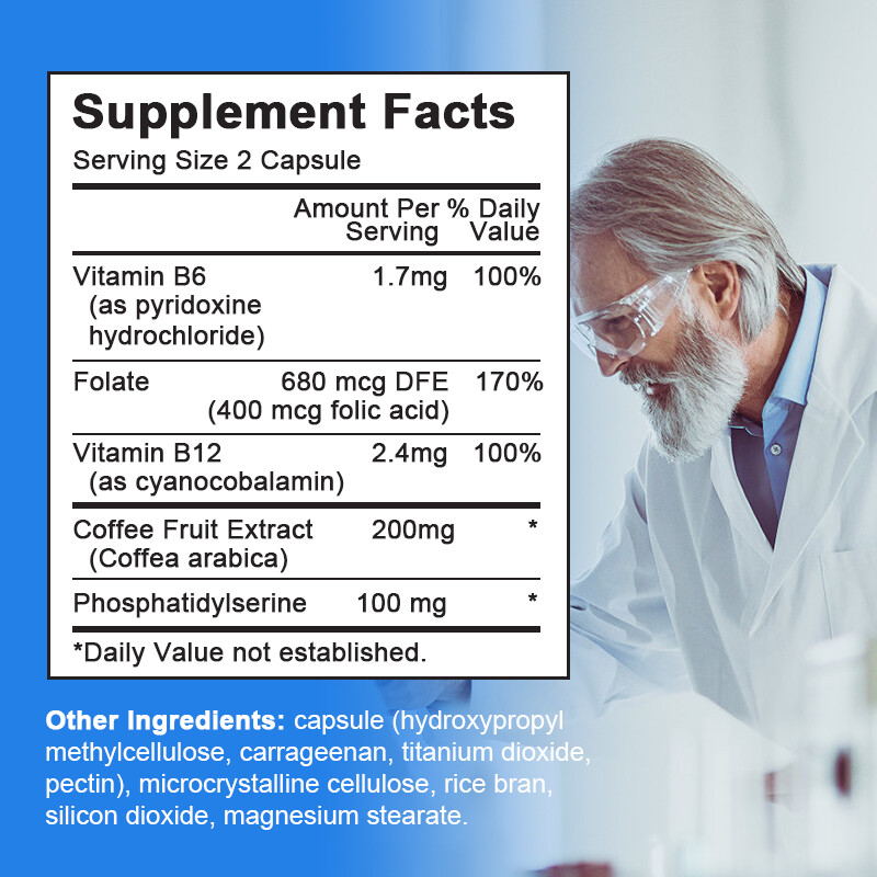 Brain Booster Nootropic Supplement Support Focus Energy Memory & Clarity 60PCS