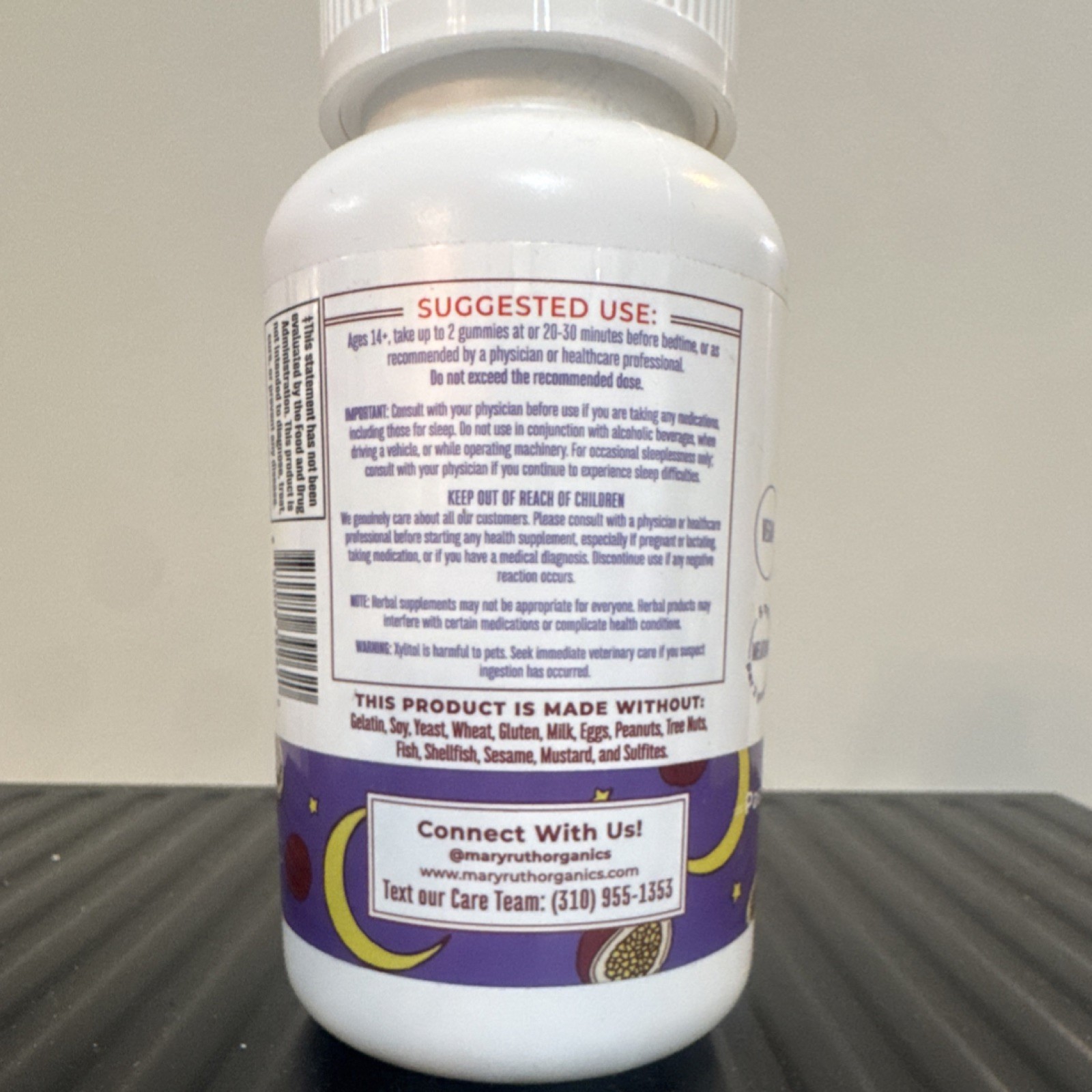 MaryRuth’s Sleep Support Gummies Melatonin L-Theanine Vegan Passion Fruit 60