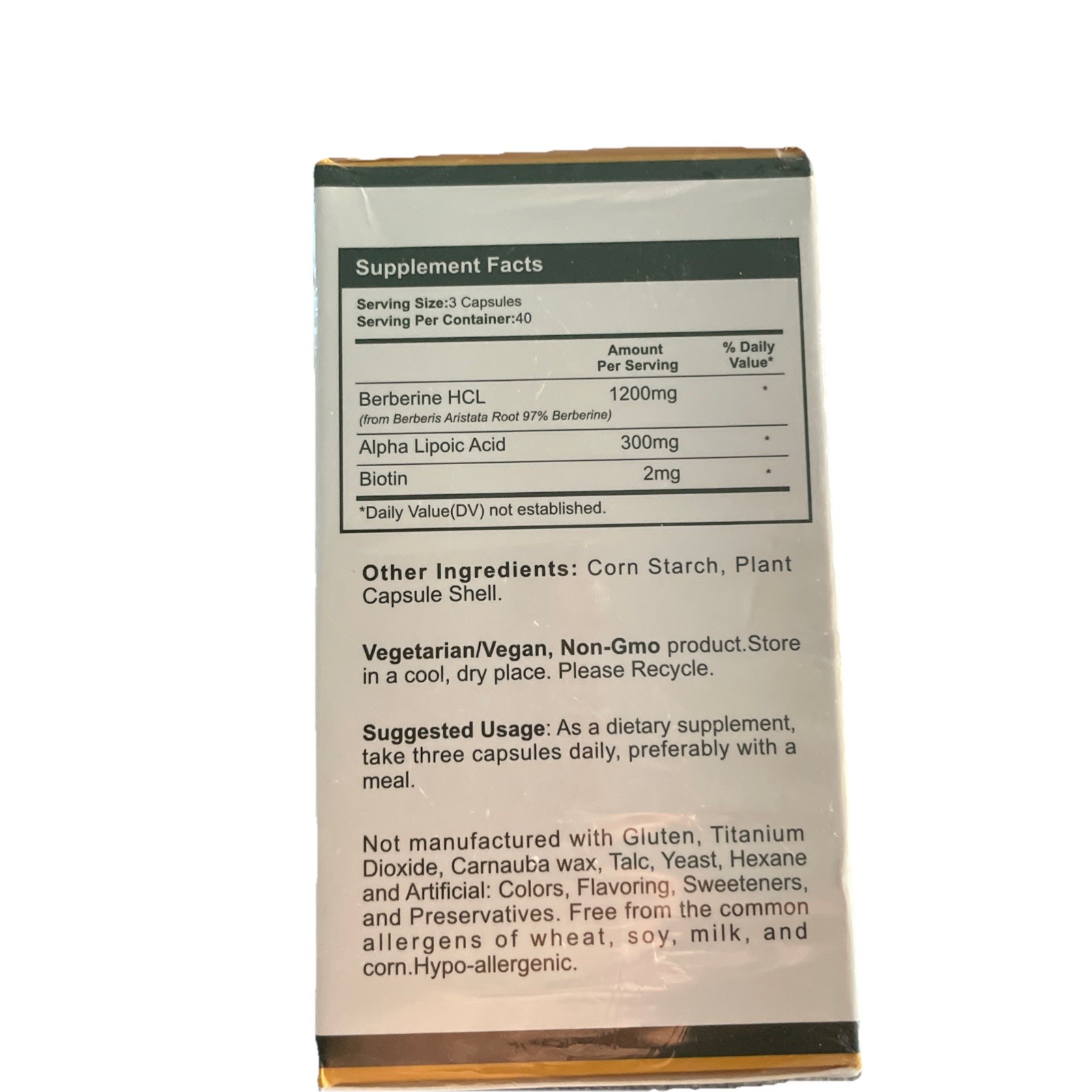 Vantein Berberine Fasting Accelerator 120 veggie capsules exp 10/05/27