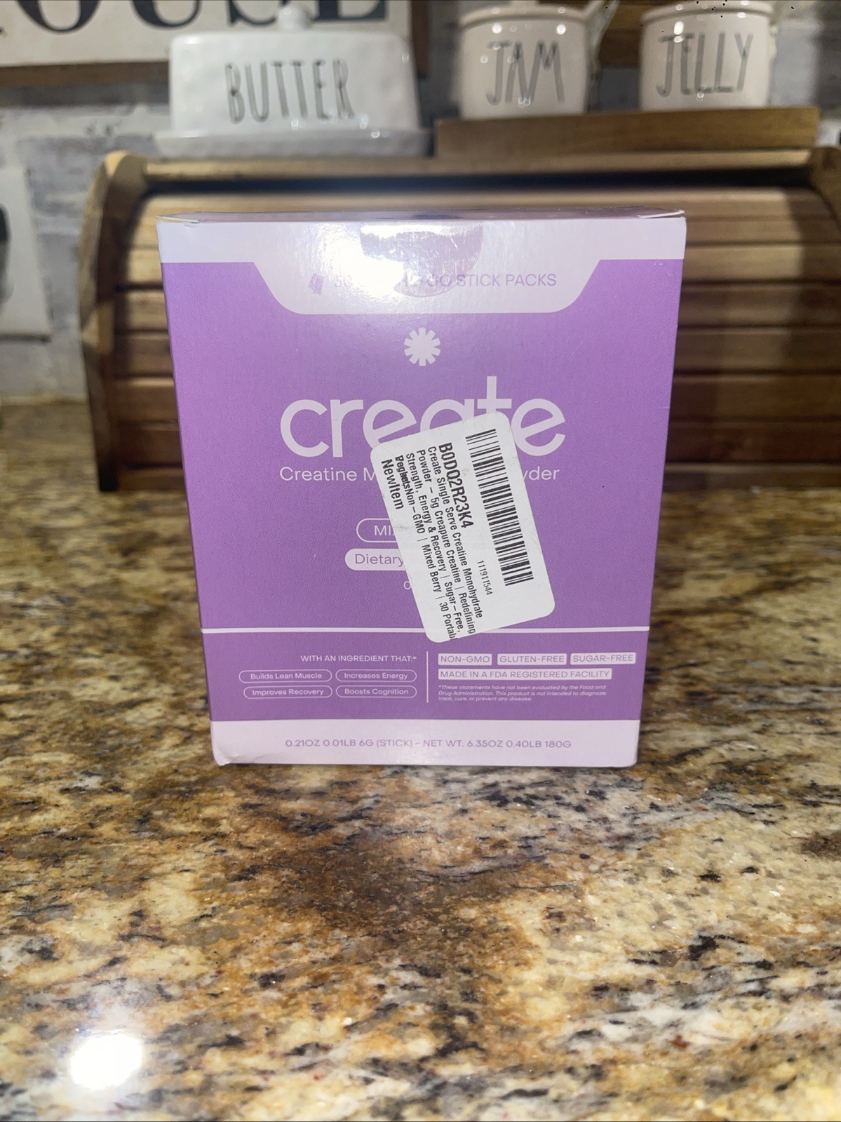 Create Creatine Monohydrate On-The-Go Stick Packs Mixed Berry (30 Sticks)