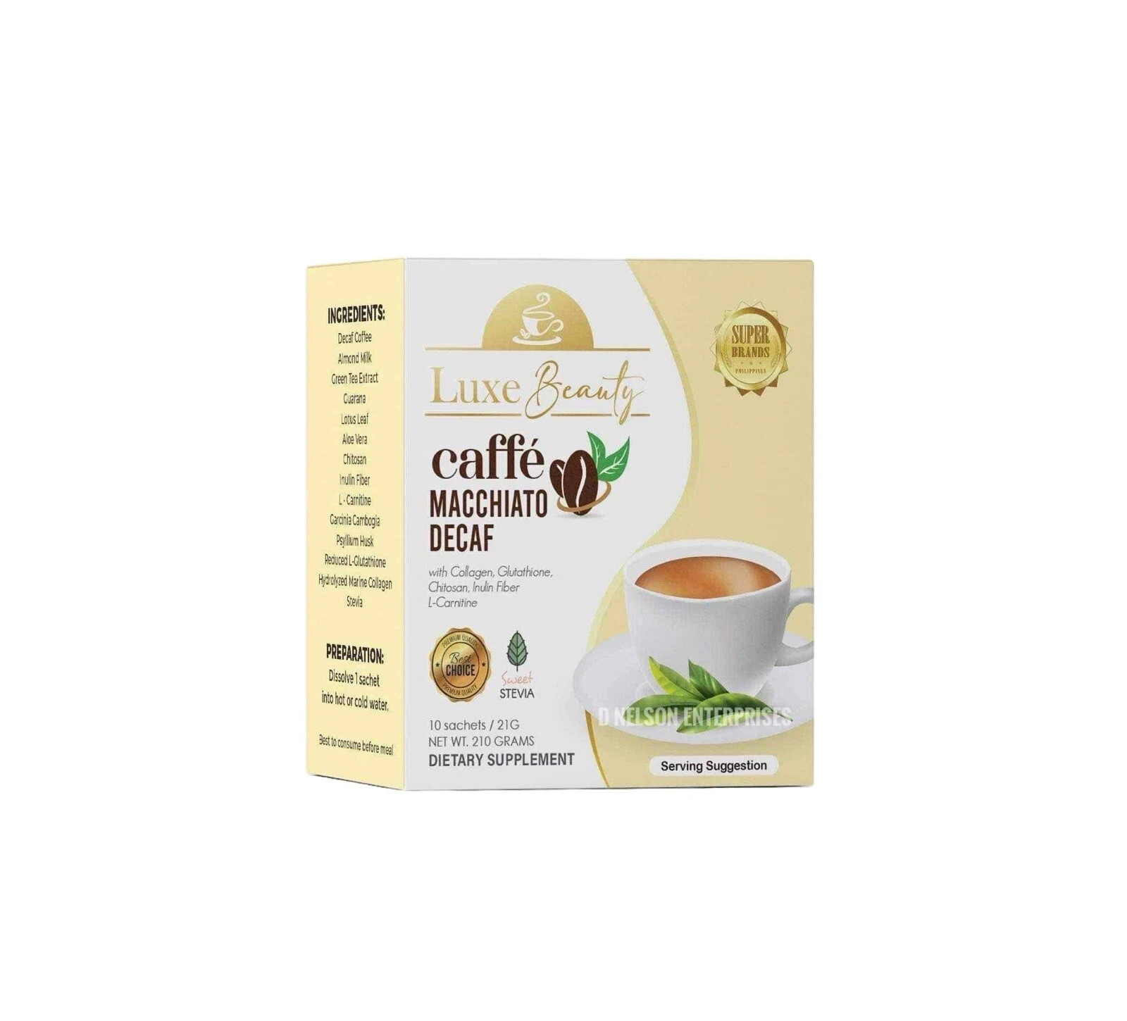 Luxe Slim DECAF Caffe Macchiato, 10 Sachets X 21g
