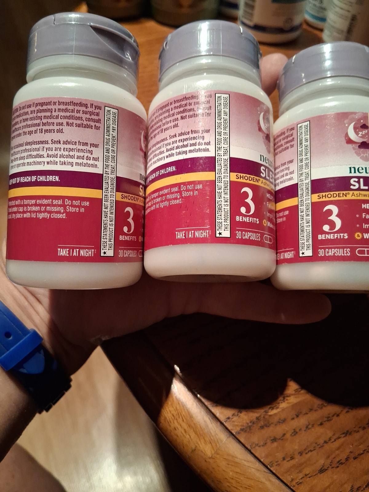 LOT 3 Neuriva Sleep Shoden Ashwagandha And Melatonin 30 Caps EXP 12/2026