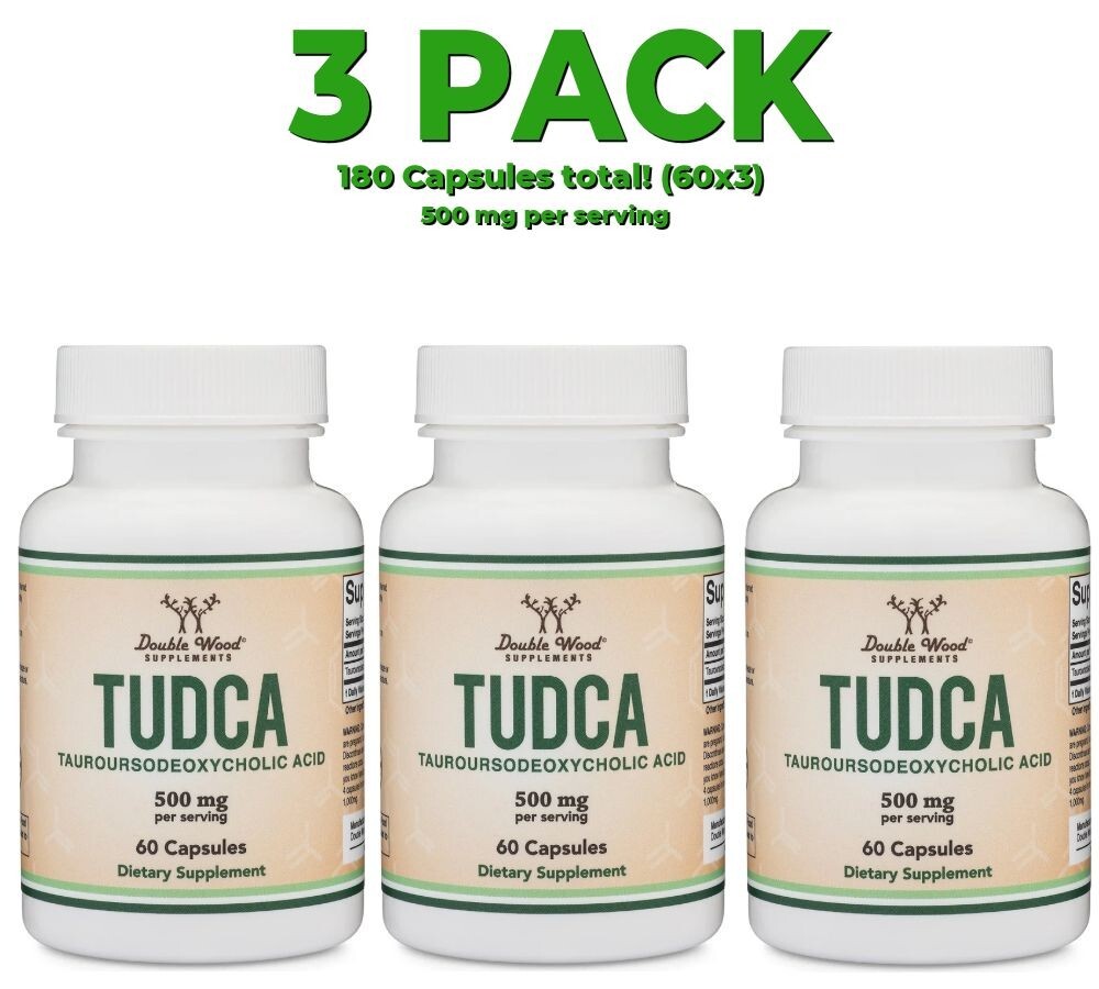 Double Wood, TUDCA, 3 PACK, 500 mg per serving (250 mg per), 60 Capsules each