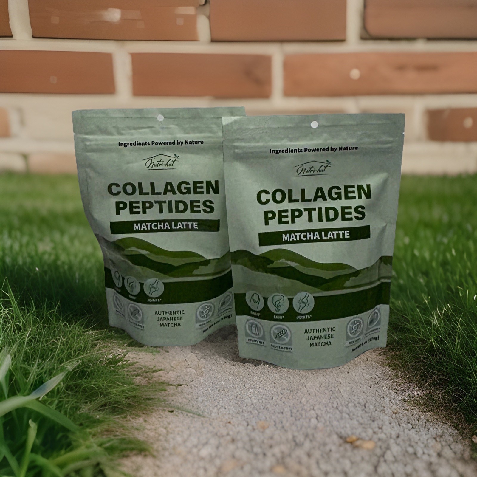 2 X Nutri-hut COLLAGEN PEPTIDES MATCHA LATTE DAIRY FREE NON-GMO 6 OZ