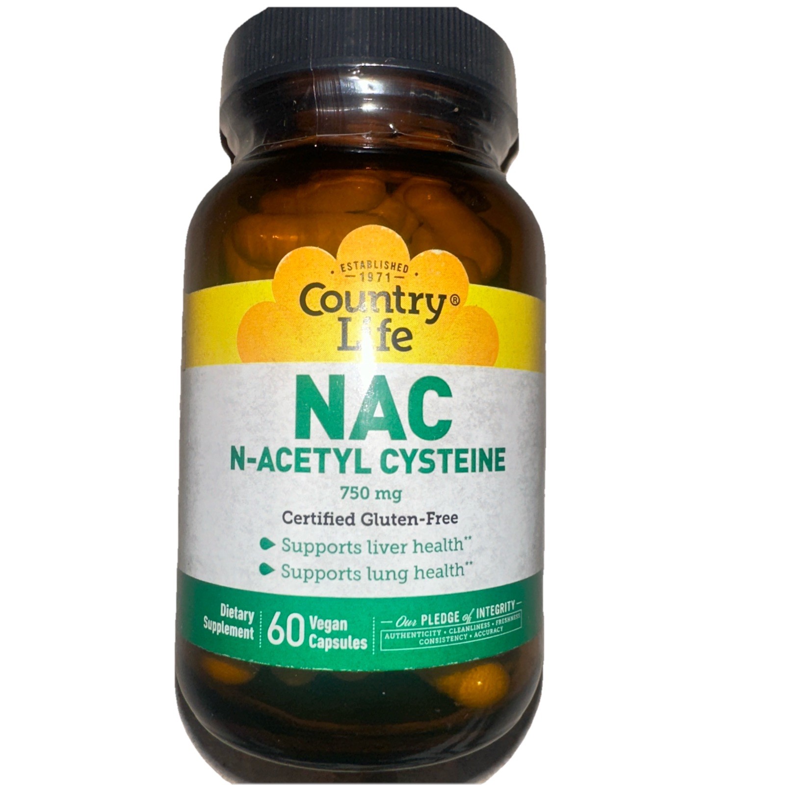Country Life NAC N-Acetyl Cysteine 750 mg High Potency 30 Vegan Capsules 10/2026