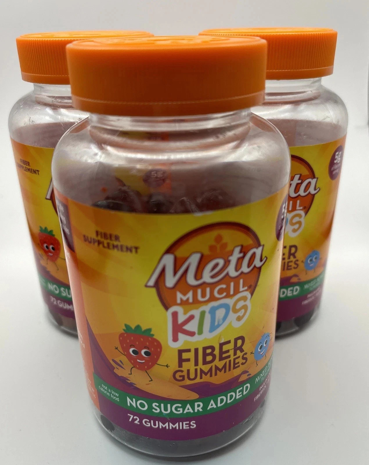 Lot of 3 NEW Metamucil Kids Fiber Gummies Supplement No Sugar Added SEALED 09/26