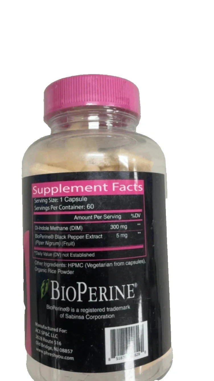 pHresh PH Fresh DIM 300 MG DI-INDOLE METHANE Estrogen Support 60 Ct Exp 01/27