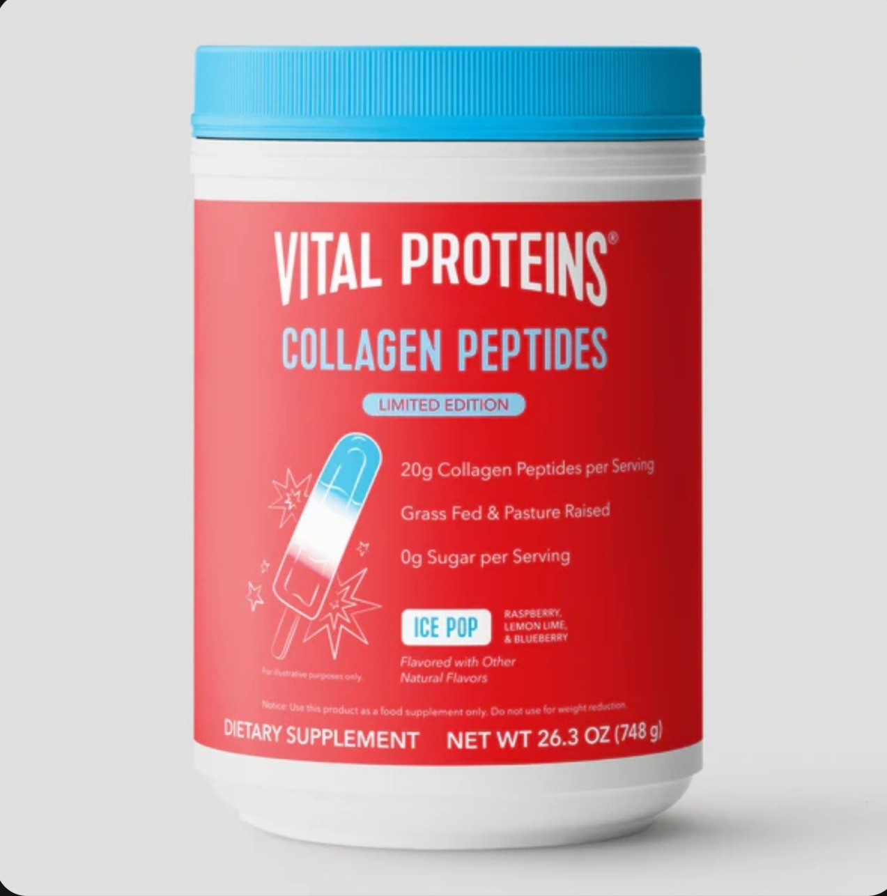 Vital Proteins Collagen Peptides Ice Pop Powder Gluten & Dairy Free 26.3 oz