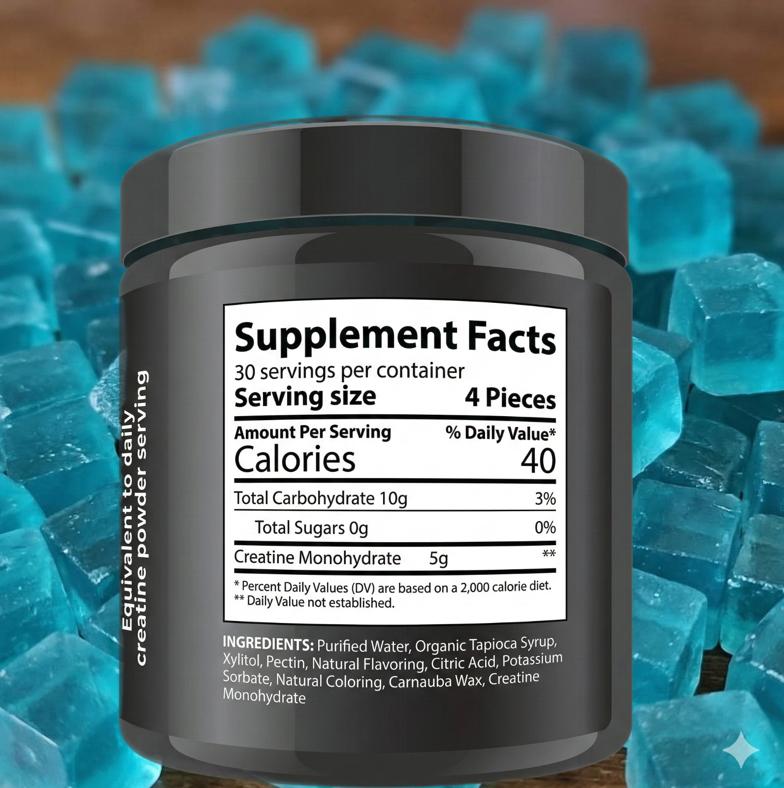 Creatine Gummies Monohydrate Gummies for Men & Women-120 Count Blueberry Flavor