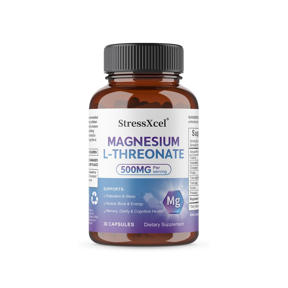 Magnesium L-Threonate 500mg – Supports Brain Health, Relaxation 30/60/120Caps