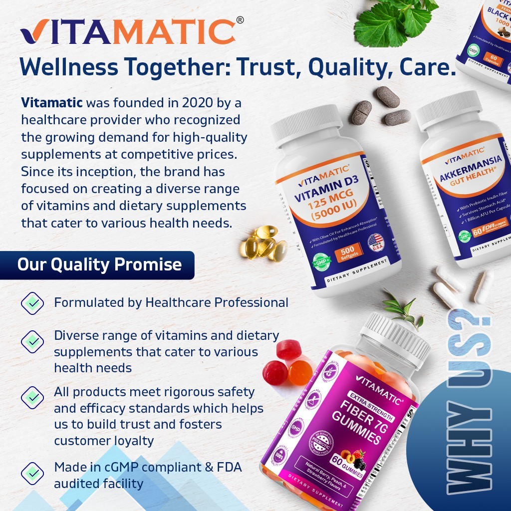 2 pack Vitamatic High Potency Biotin 20000 mcg (20mg) with Keratin 100mg 120 Veg