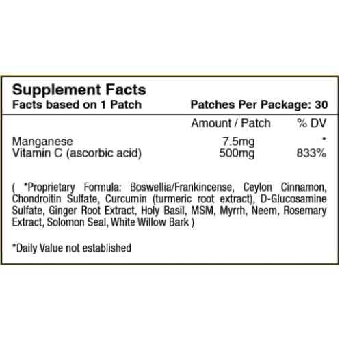 Glucosamine & Chondroitin Topical Patch by Patch Aid 30 Day & 90 Day FREE SHIP