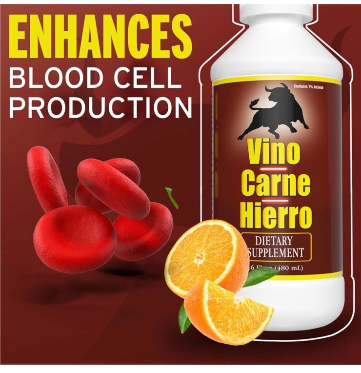 Vino Carne Hierro Blood Formation Dietary Supplement Liquid, 16 fl oz (480 mL)