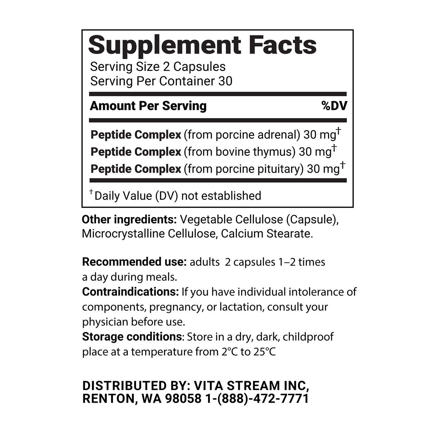 Defender – Natural Peptide Bioregulator Complex 30 & 60 Capsules – Free Shipping