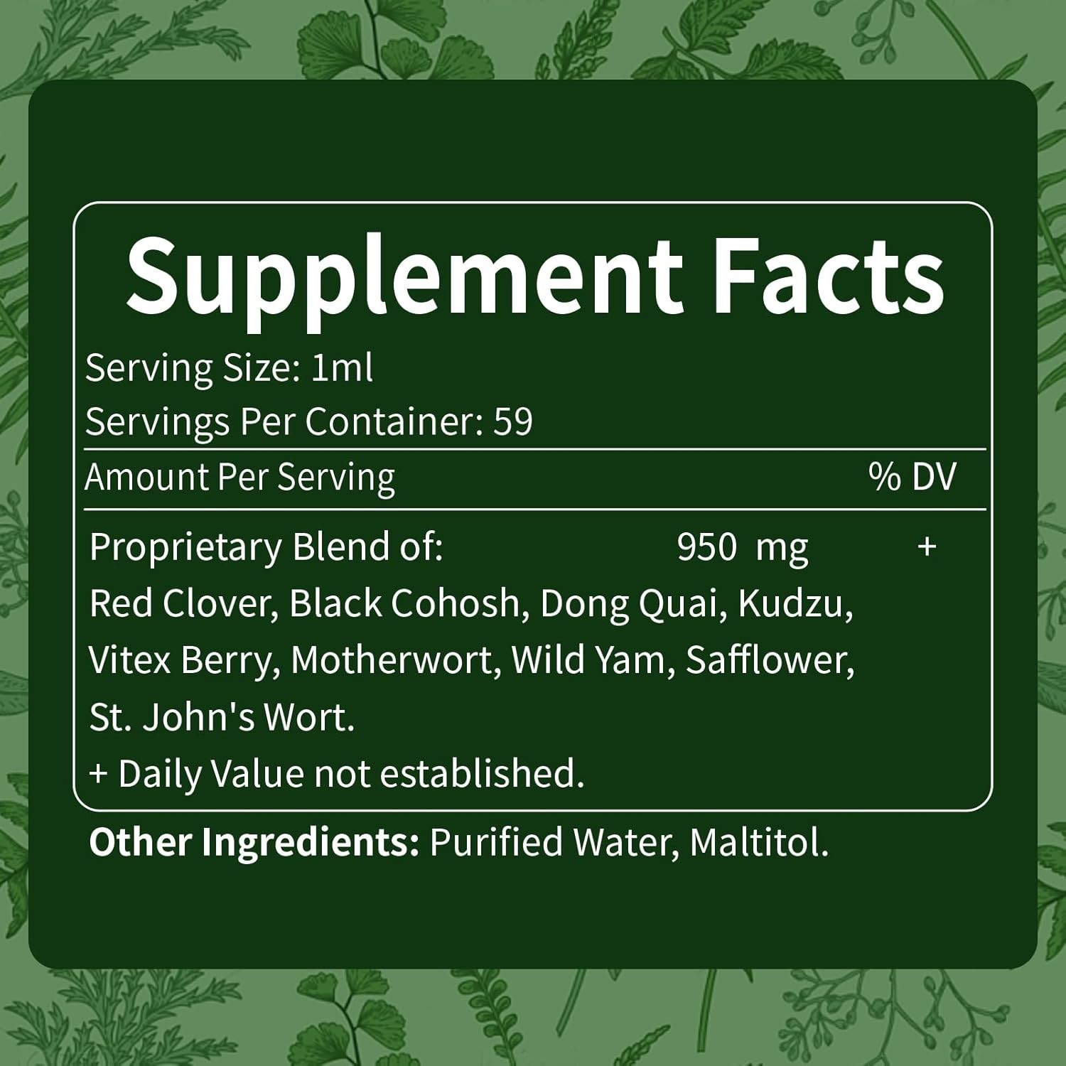 Nabouherb Red Clover Pure Herbal Extract for Menopause Support & Bone Health
