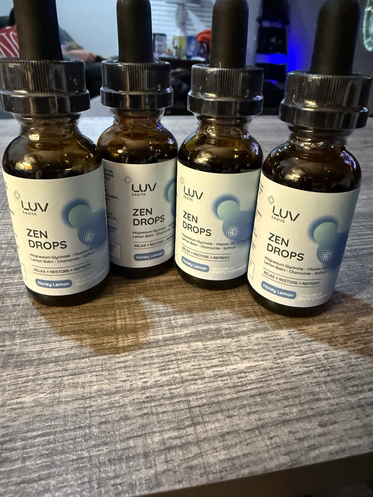LUV Health Zen Drops Dietary Supplement, Honey Lemon Drops, 1 fl oz (30 mL)