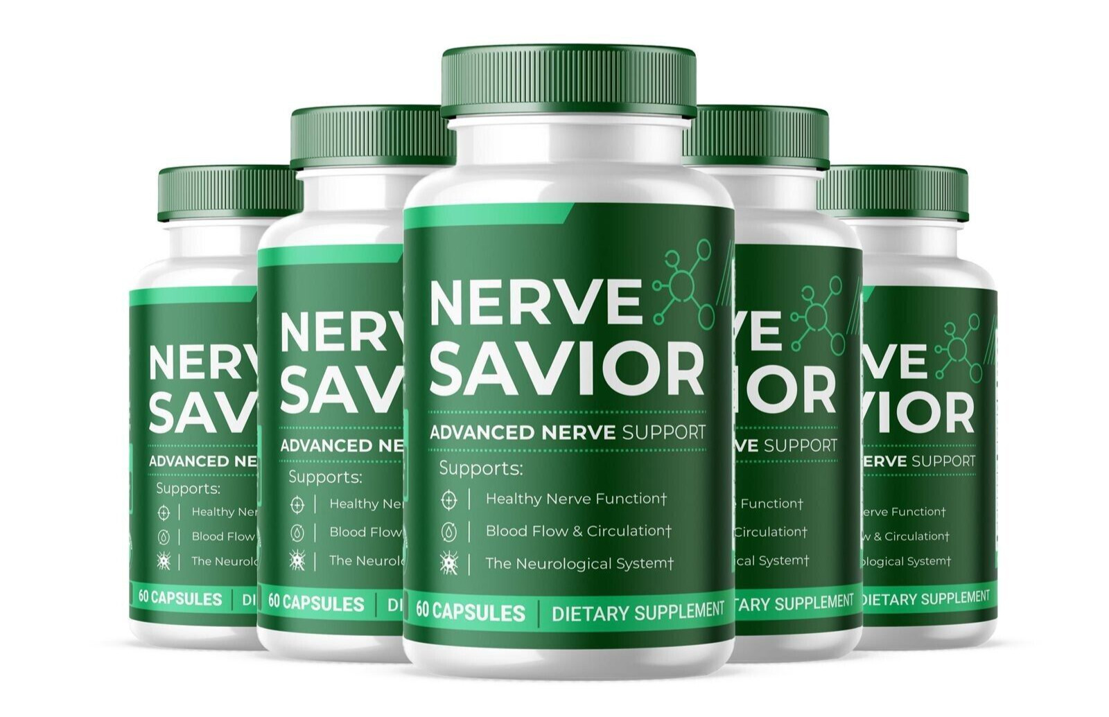 Nerve Savior Health Supplement 5 bottles 300 Capsules New 5 Month Supply