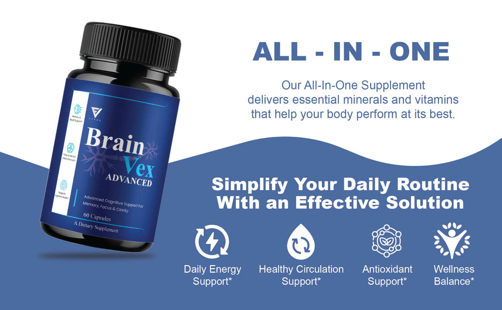 (3 Pack) Brain Vex Advanced, BrainVex Brain Health Formula (180 Capsules)