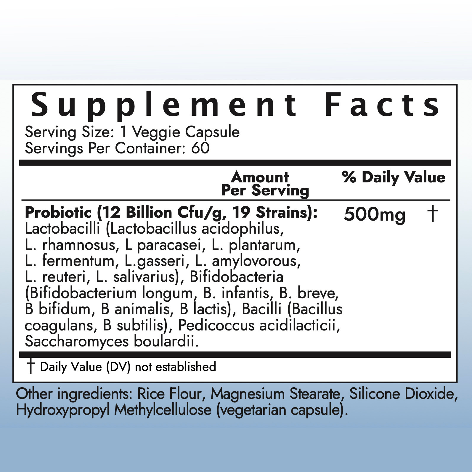 Probiotics – Capsule, 19 Best Active Strains, 60 Capsules.
