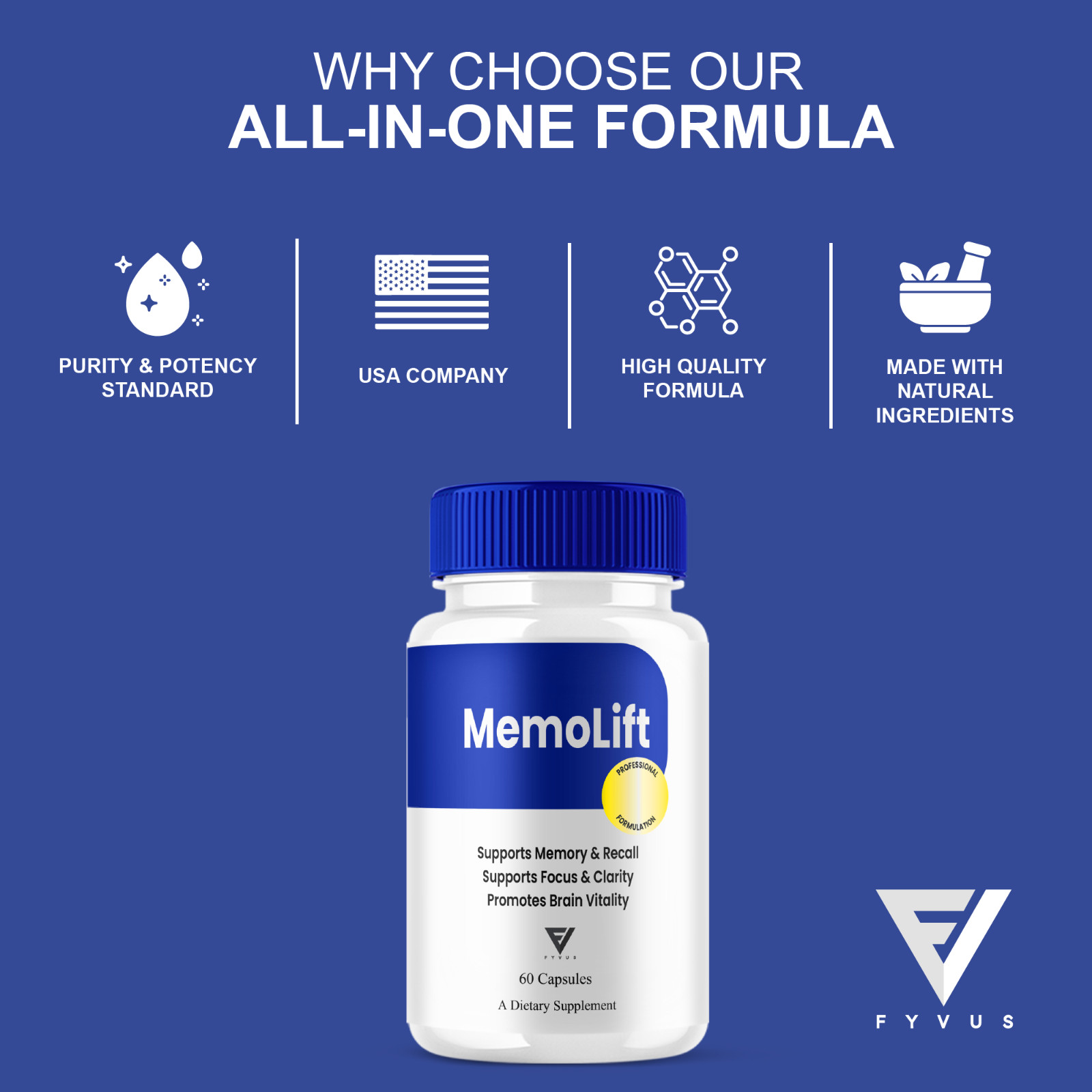 (3 Pack) MemoLift Brain Health Supplement, Memo Lift Support (180 Capsules)