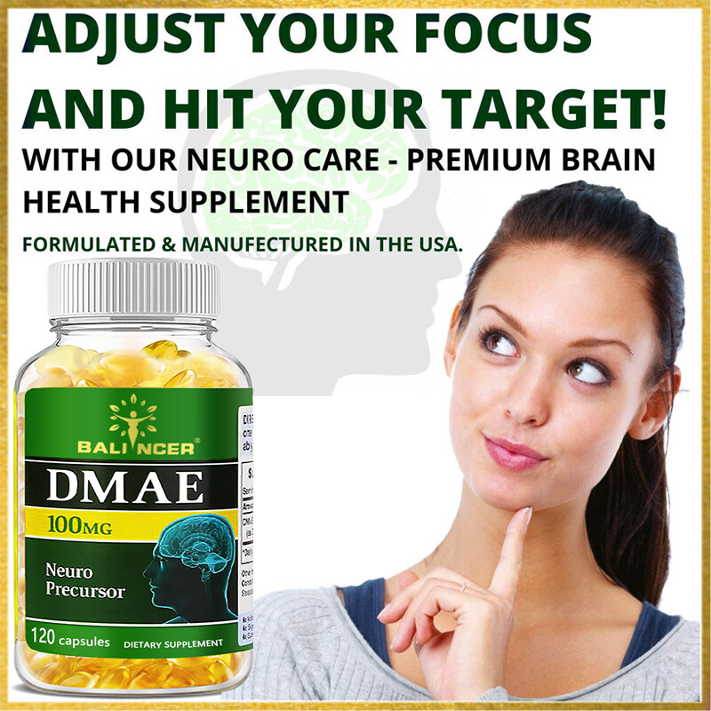 Dmae 100 Mg Nootropic Brain Support Supplement Supports Mental Clarity-120 Caps