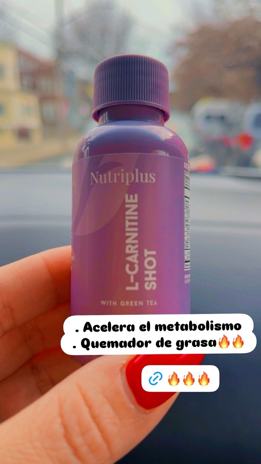 Nutriplus L-Carnitine Green Tea Aloe Vera Supplements 450mL Peach Apple