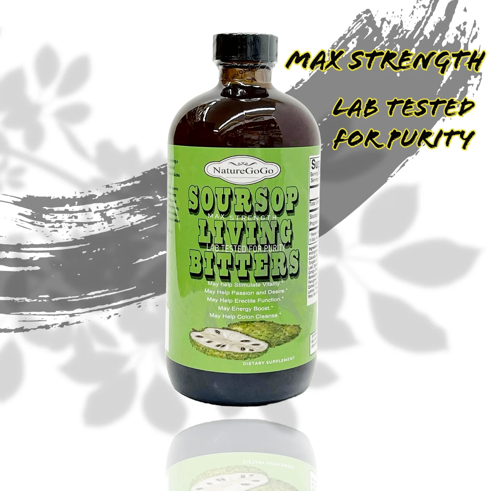 NatureGoGo Soursop Living Bitters 16 fl oz (Pack of 3) (EXP:10/2027)