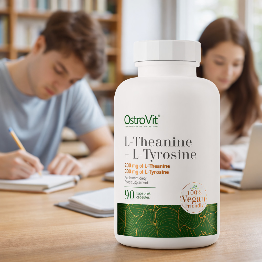 L-THEANINE + L-TYROSINE – 90 Capsules – Concentration Regeneration Sleep Quality