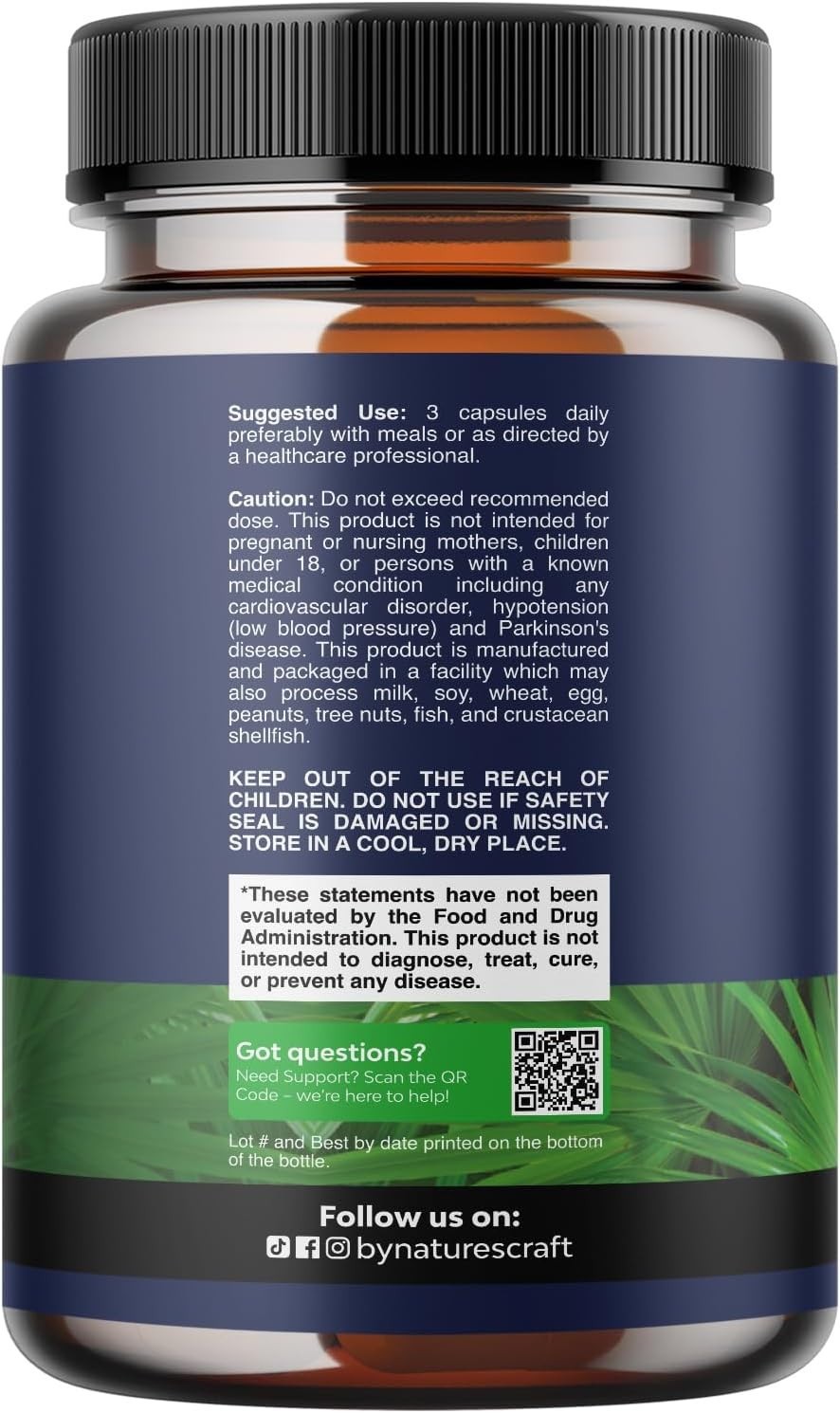 LOT 2- Prostate Support Herbal Prostate Supplement for Men-Saw Palmetto &Pygeum
