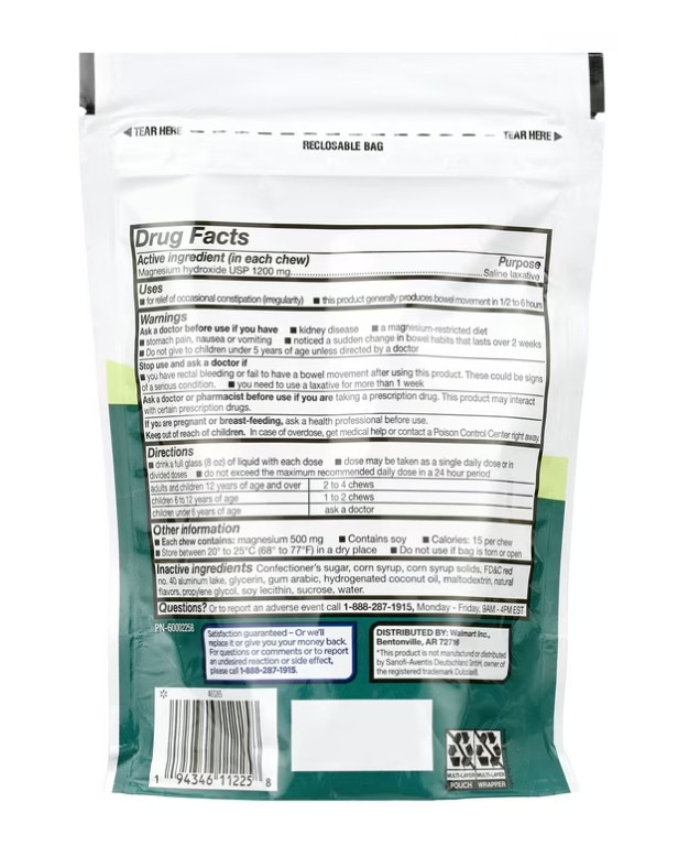 Equate Gentle Laxative Soft Chews 30 Ct Mixed Berry Digestive Support