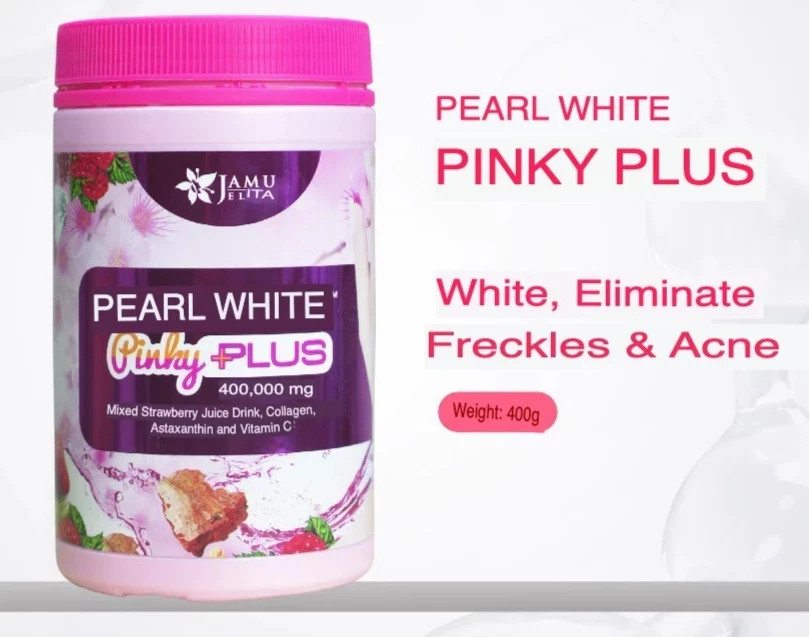 Pearl White Pinky Plus Jamu Jelita Drink Powder Woman Collagen Whitening ( X 2 )