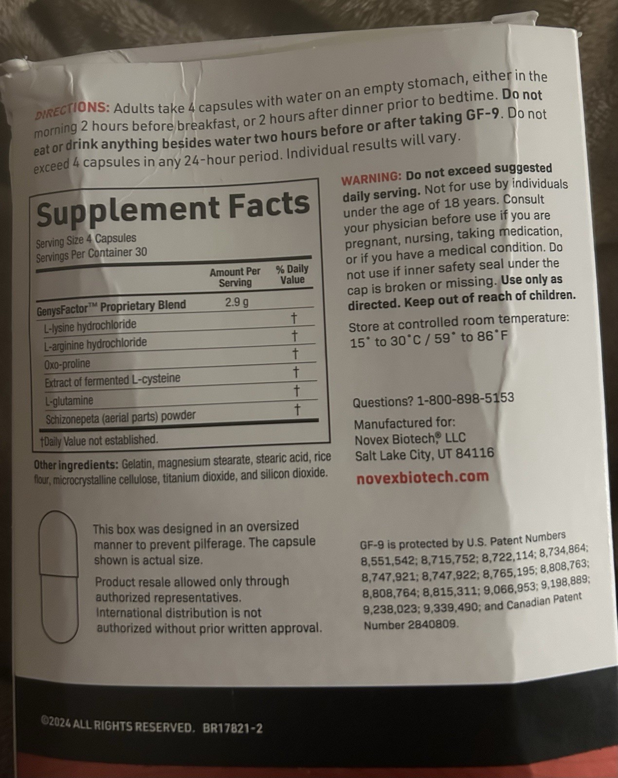Novex Biotech GF-9 Dietary Supplement – 120 Capsules