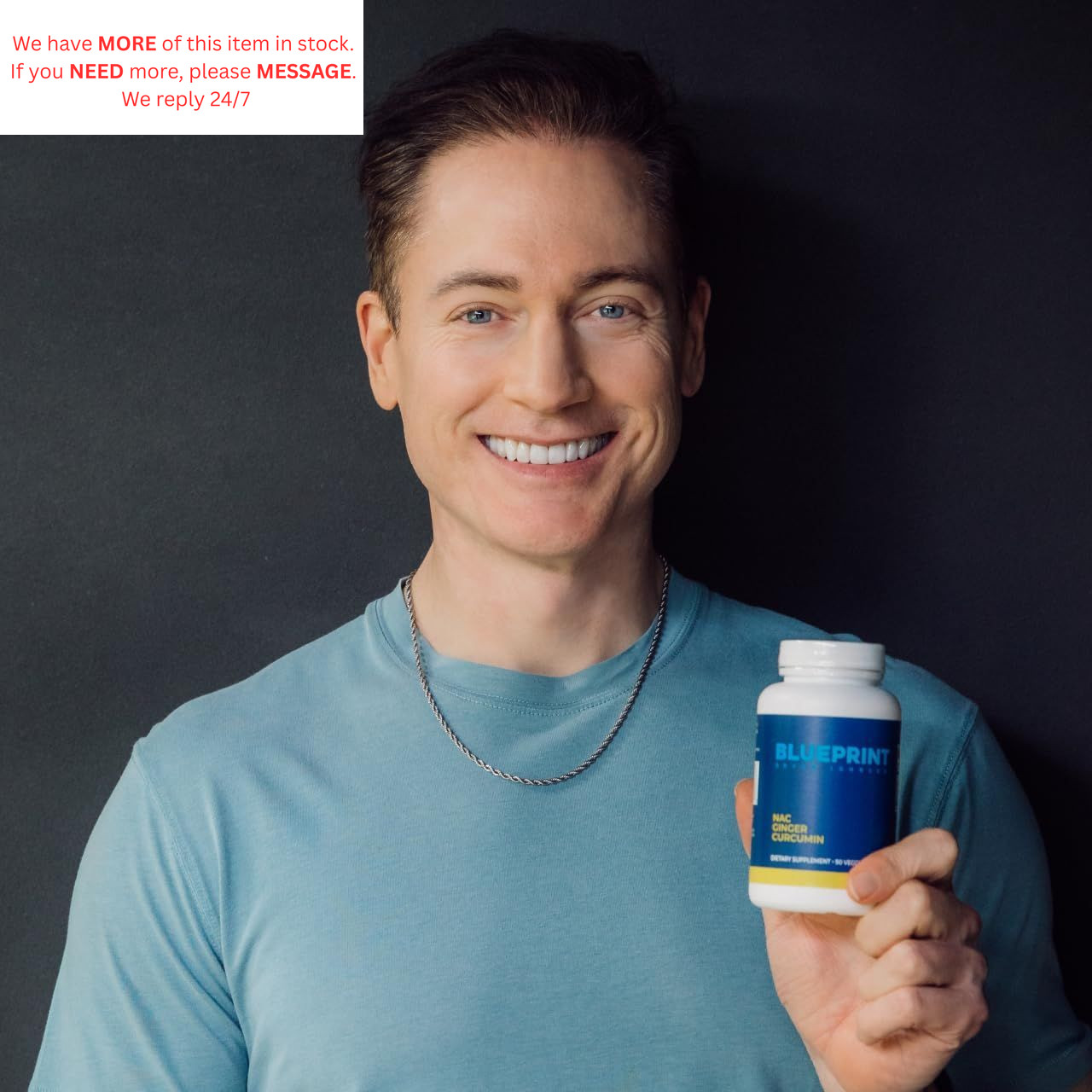 Blueprint Bryan Johnson NAC Supplement – Promotes Stress 90 Count (Pack of 1)